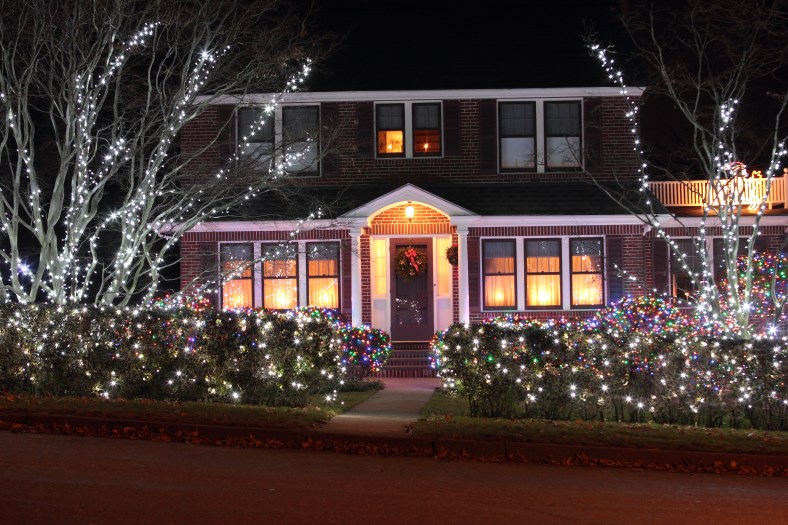 A Hutchinson Road home decorated with festive lights for the holiday season.December 23, 2012.