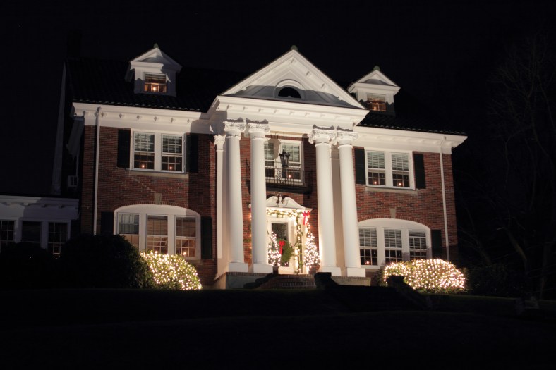 A home on Hutchinson Road adorned with lights for the holiday season.December 23, 2012.