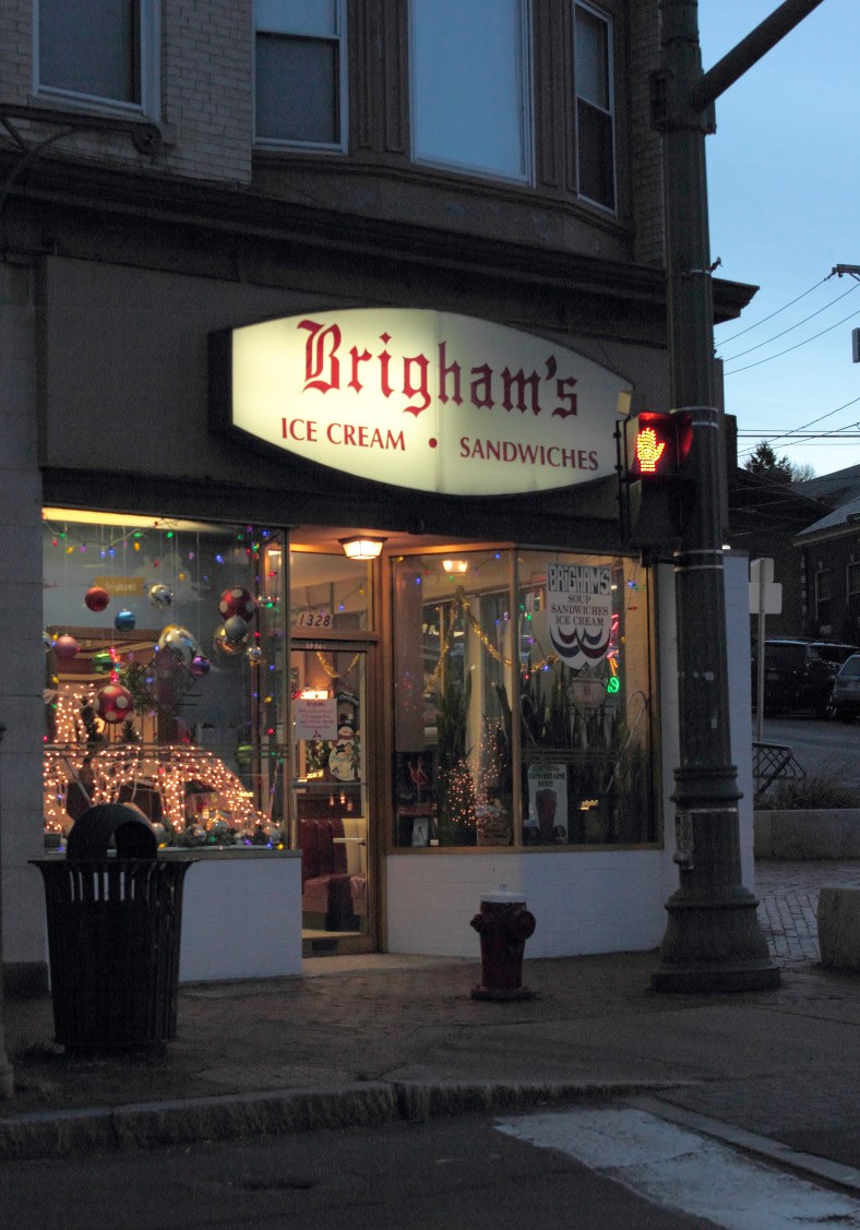 The last Brigham's restaurant in Arlington decorated for the holidays.December 24, 2012.