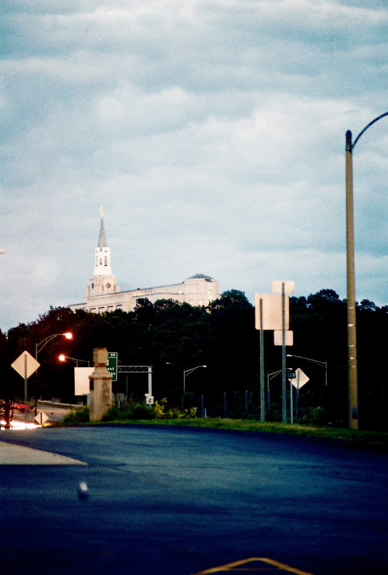 The Boston Mormon Temple in neighboring Belmont as seen from Arlington.July 14, 2011