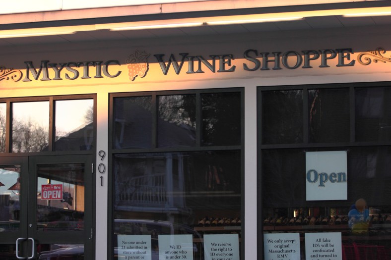 The newly opened Mystic Wine Shop next to the Stop and Shop on Massachusetts Avenue.February 15, 2013.
