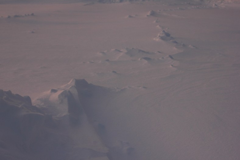 Snowdrift formations in the Stratton School parking lot.February 9, 2013.