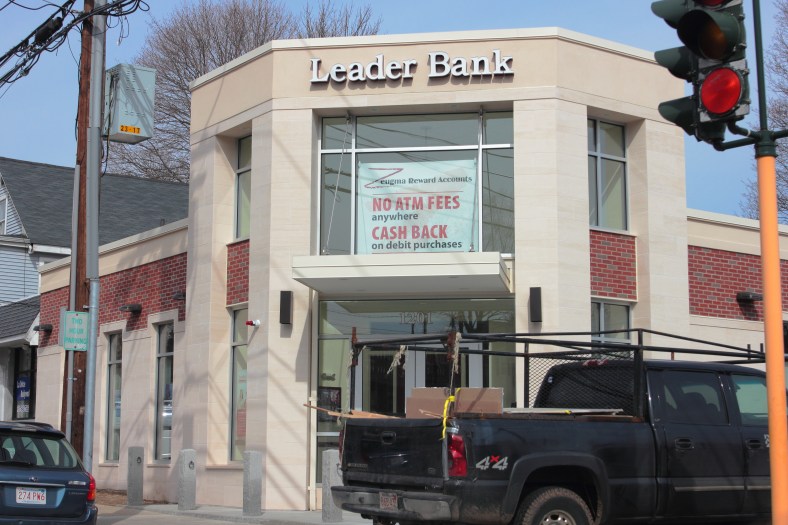 The new Leader Bank branch at the location formerly occupied by Video Horizons.March 16, 2013.