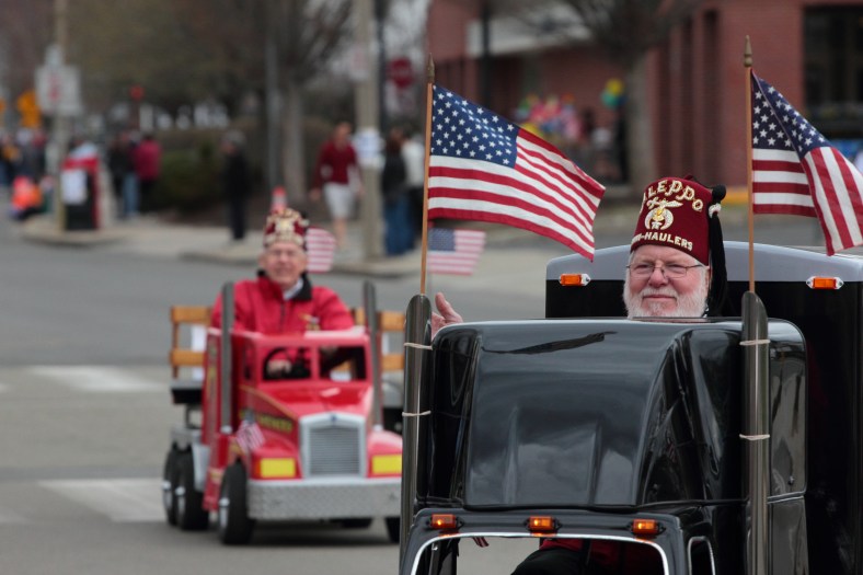 The Aleppo Mini-haulers drive down Massachusetts Avenue for Patriots' Day. April 14, 2013.