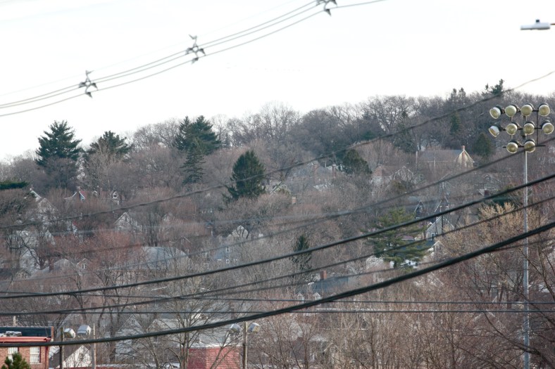 A view to homes in the 02476 zip code.March 12, 2012.