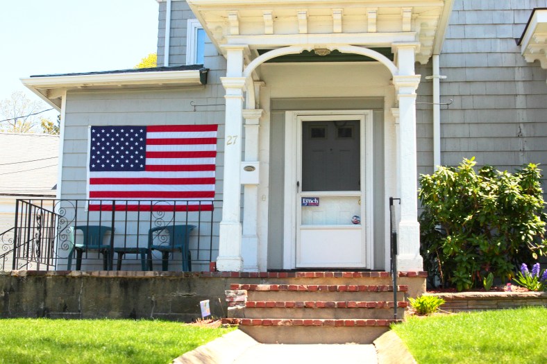 The front steps of a home on Water Street. April 26, 2013.