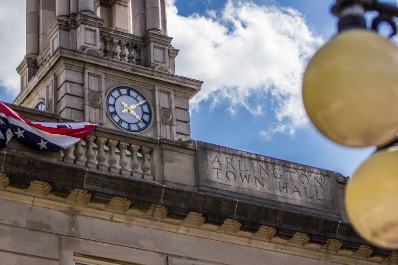 Arlington's Town Hall got a new timepiece in celebration of its 100th birthday. July 5, 2013.