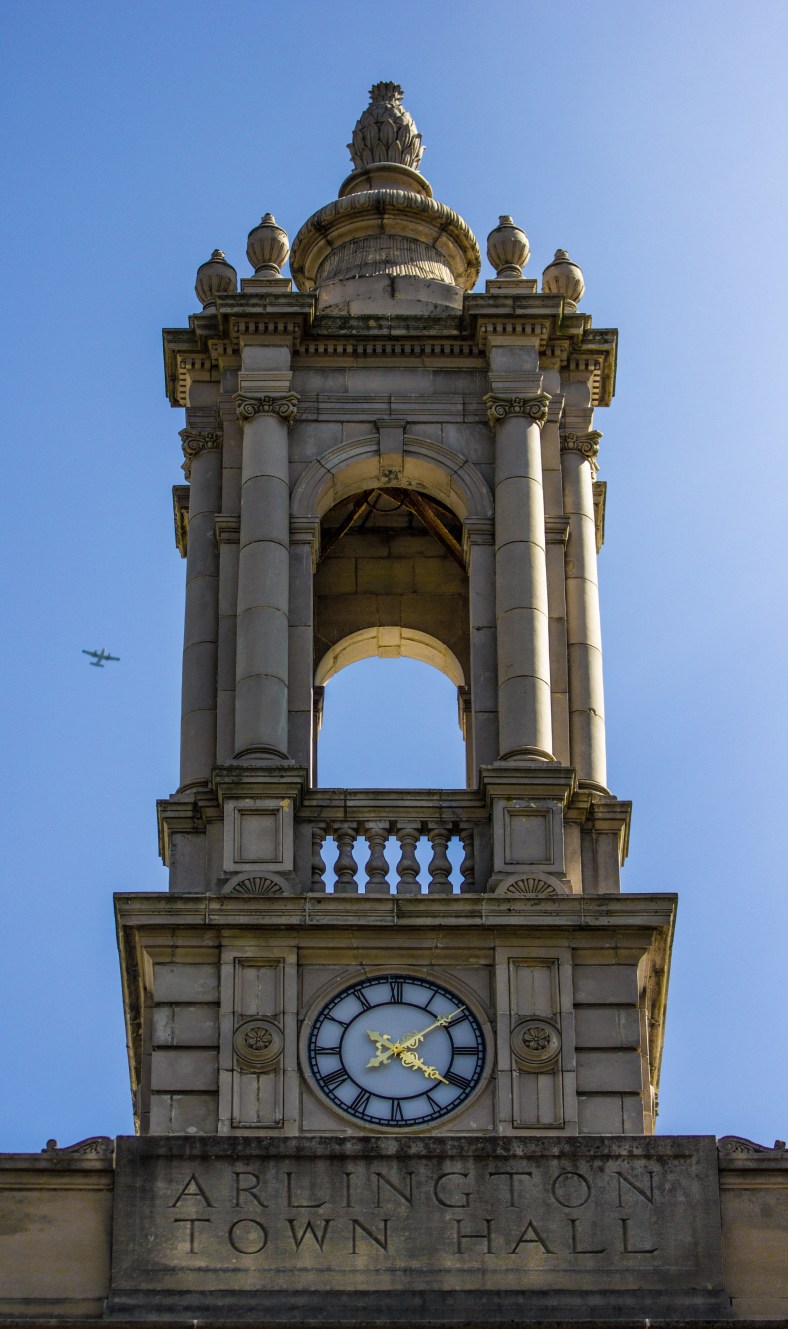 The new north facing clock face on Arlington's Town Hall. July 5, 2013.