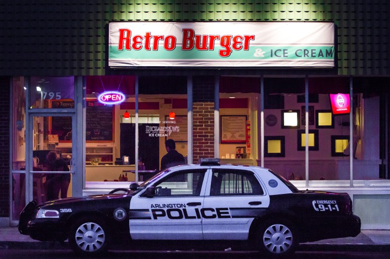 Retro Burger, an Arlingtonian owned restaurant that has moved its permanent home to Massachusetts Avenue from Cape Cod, just after closing. August 20, 2013.