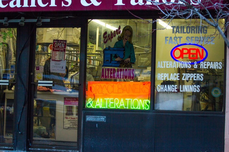 A dry cleaning and tailoring shop on Massachusetts Avenue. December 24, 2013.