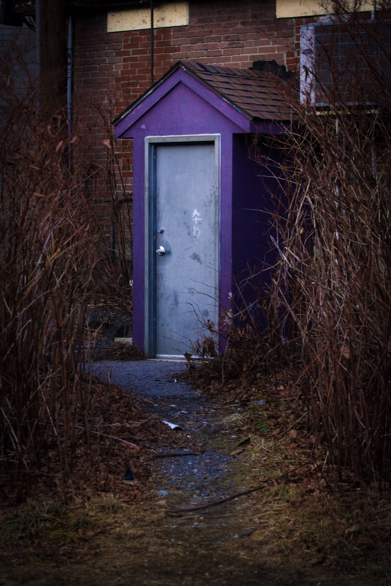 A short path off the Minuteman Bikeway leads to the back door of Scutra Restaurant on Summer Street. January 13, 2014.