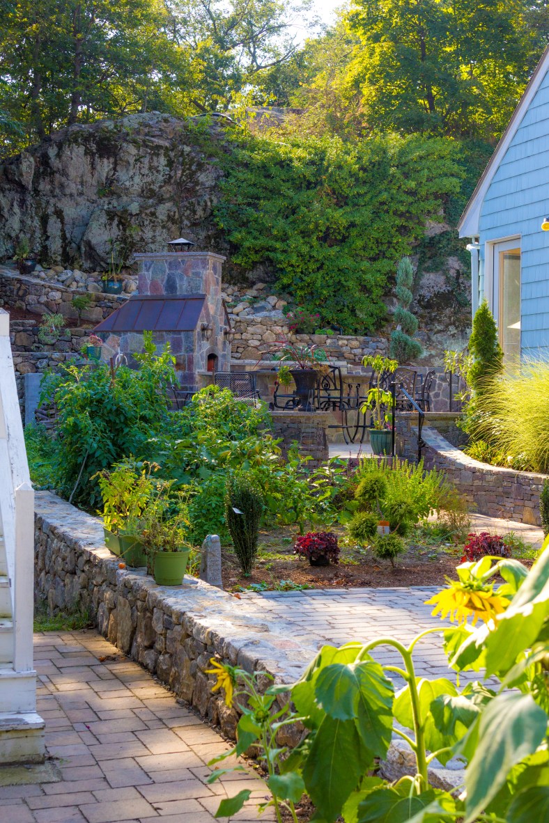 Stonework in the garden of a Hemlock Street home. September 11, 2013.