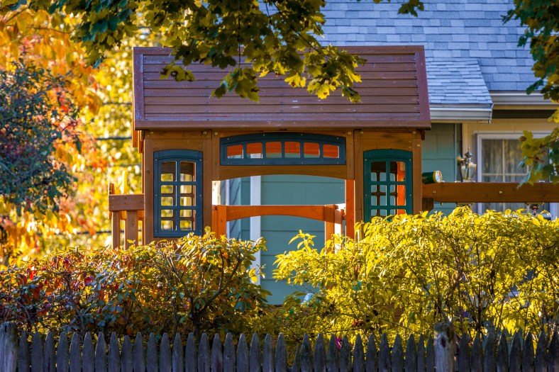 A treehouse in the backyard of an Overlook Road home. October 17, 2014.