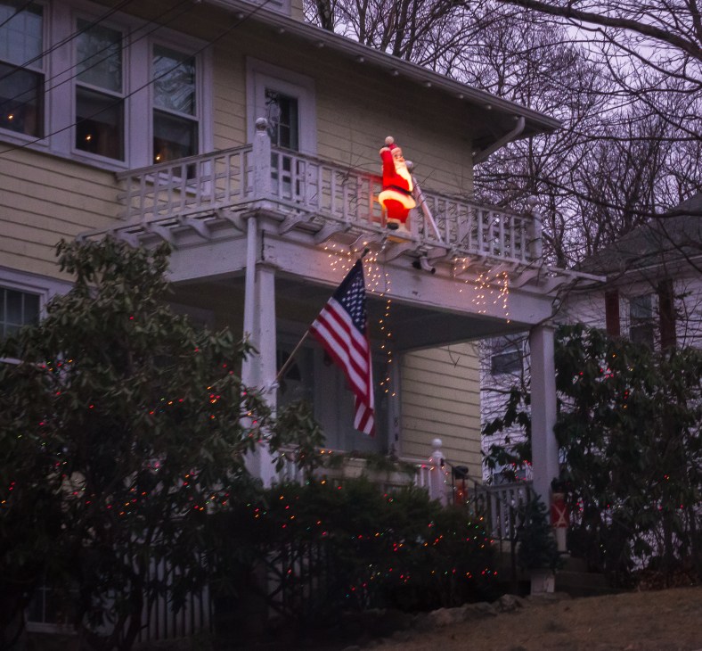 A Santa decoration seen on one of the final twelve days of Christmas, at a home on Pine Ridge Road. January 03, 2015.