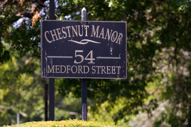 A sign for Chestnut Manor on Medford Street. July 11, 2015.