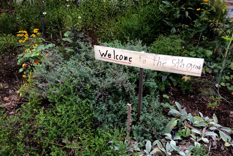 A sign of welcome along Pleasant Street. September 13, 2015. S. Craig