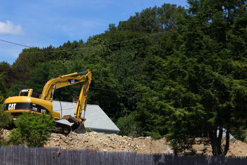 Construction equipment as seen along Summer Street. August 29, 2015.
