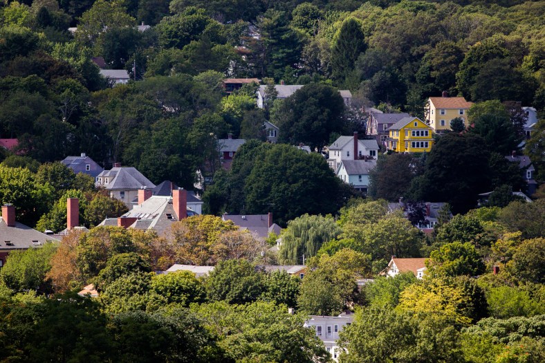 A yellow house on the hill in Arlington Heights. August 29, 2015