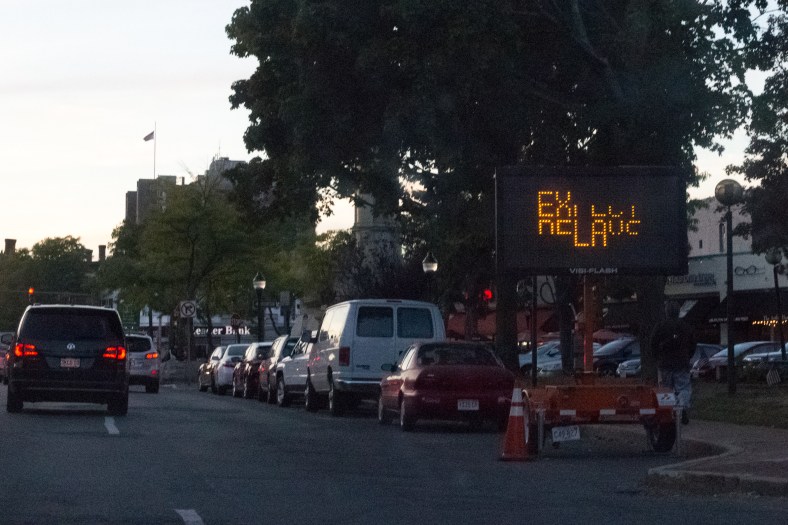 Expect delays in Arlington Center. September 26, 2015.
