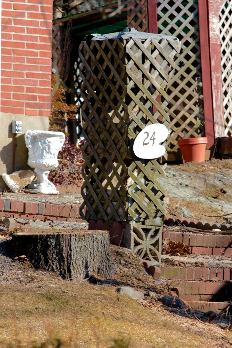 A house number creatively displayed at a now demolished and rebuilt Epping Street address. February 6, 2015.