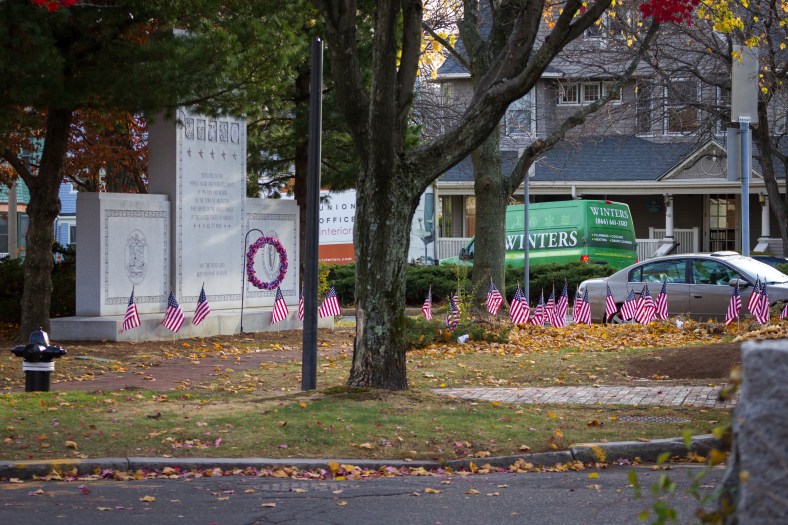 Winters on it's way in Arlington Center. November 15, 2013