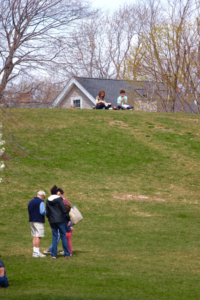 People enjoy Robbins Farm park on a spring day. April 14, 2012.