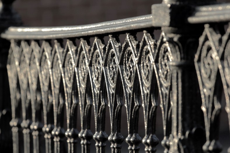 A cast iron fence along Broadway. March 13, 2012.
